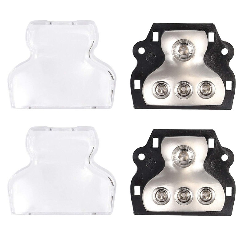 VonSom 3 Way Power Distribution Block, 1x 0 Gauge in / 3X 4 Gauge Out Amp Power Distribution Ground Distributor Connecting Block for Car Amplifier Audio Splitter 2 Pack - Image 4